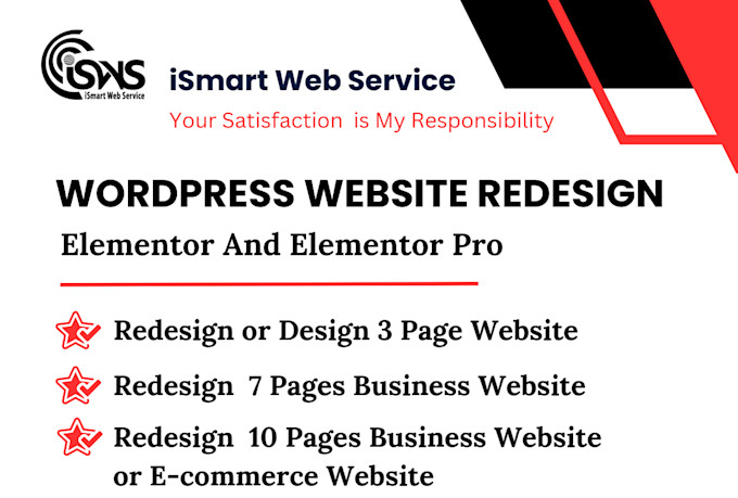 design redesign wordpress elementor website